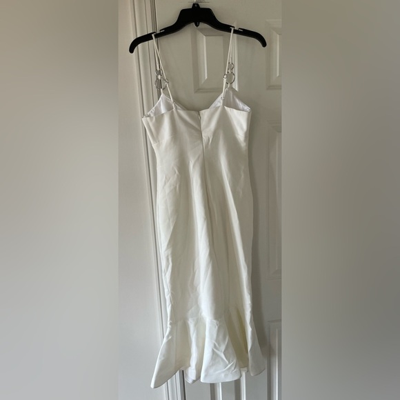 NWT Likely White Hirsch MIDI Mermaid Dress V-Neck Adjustable O-Ring Straps 2 - Picture 5 of 10